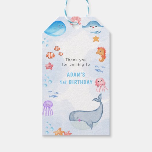 Schöne Unterwasserwelt Geschenkanhänger (Vorderseite)