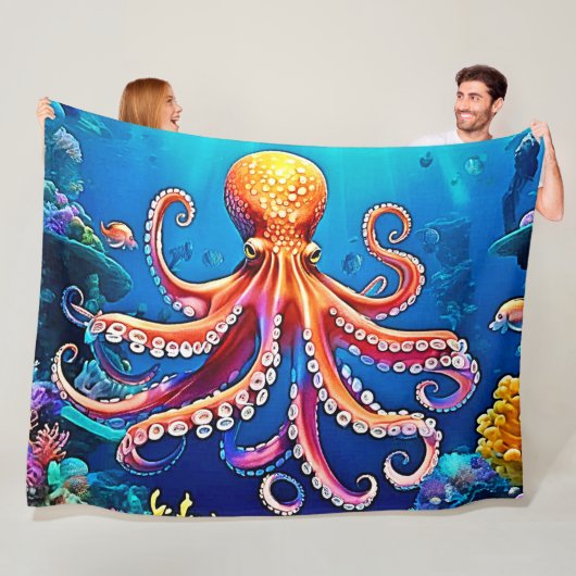 Schöne Unterwasserwelt Octopus Art Fleecedecke (Beispiel)