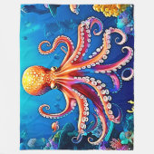 Schöne Unterwasserwelt Octopus Art Fleecedecke (Vorderseite)