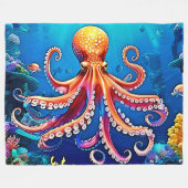 Schöne Unterwasserwelt Octopus Art Fleecedecke (Vorderseite (Horizontal))