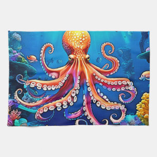 Schöne Unterwasserwelt Octopus Art Geschirrtuch