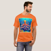 Schöne Unterwasserwelt Octopus Art T-Shirt (Vorne ganz)