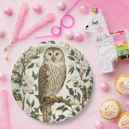 Schöne Urkugel und Magnolienblüten Pappteller (Party)