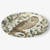 Schöne Urkugel und Magnolienblüten Pappteller (Schrägansicht)