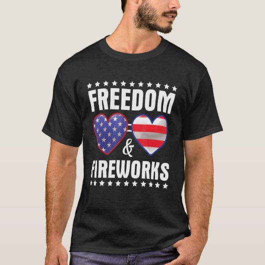 Schöne US Flag Brille Happy 4. Juli Freiheit & T-Shirt (Vorderseite)