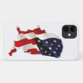 Schöne USA Flag Karte iPhone Case (Rückseite (Horizontal))