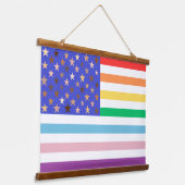 Schöne USA-Flagge Wandteppich Mit Holzrahmen (Gewinkelt)