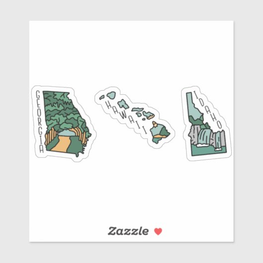 SCHÖNE USA STAATEN LANDSCAPE POSTCARD SET AUFKLEBER (Blatt)