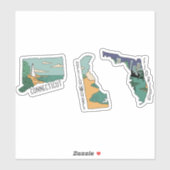 SCHÖNE USA STAATEN LANDSCAPE POSTCARD SET AUFKLEBER (Blatt)