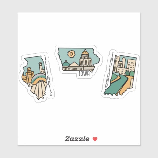 SCHÖNE USA STAATEN LANDSCAPE POSTCARD SET AUFKLEBER (Blatt)