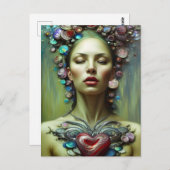 Schöne Valentine Göttin der Liebe Postkarte (Vorne/Hinten)