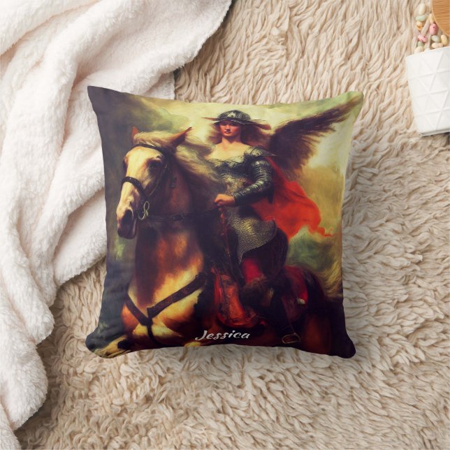 Schöne Valkyrie am Horseback Kissen (Decke)