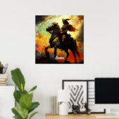 Schöne Valkyrie am Horseback Poster (Heimbüro)