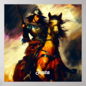 Schöne Valkyrie am Horseback Poster (Vorne)