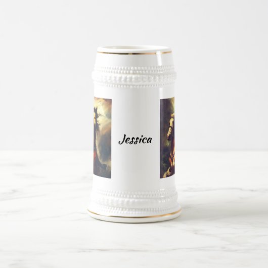 Schöne Valkyrien auf dem Pferd Bierglas (Mittel)