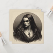 Schöne Vampire Antique Illustration Karte (Vorderseite/Rückseite Beispiel)