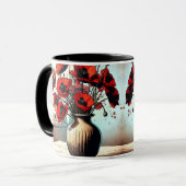 Schöne Vase mit roten Mohnblumen Tasse (Vorderseite Links)