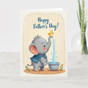 Schöne Vatertagskarte Baby Elefant Karte