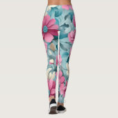 Schöne Vector Blume Nahtloses Muster Leggings (Rückseite)
