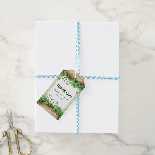 Schöne Vegetation, Streifen St. Patrick's Day Hoch Geschenkanhänger (Mit Garn)