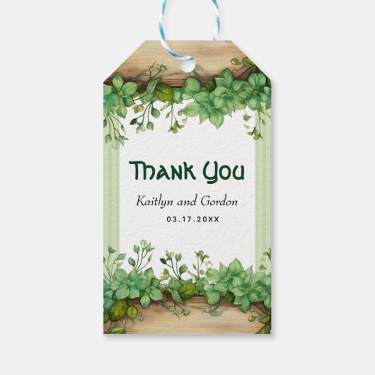 Schöne Vegetation, Streifen St. Patrick's Day Hoch Geschenkanhänger (Rückseite)