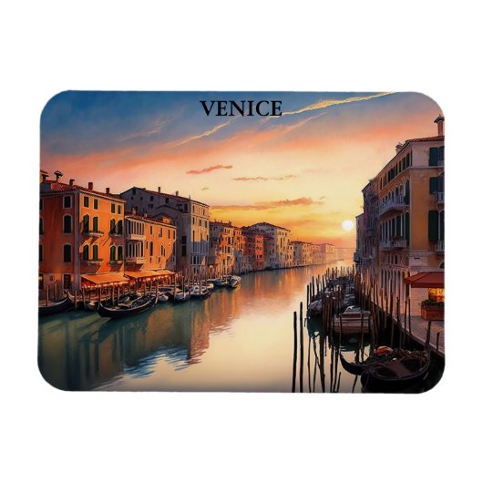 Schöne Venedig Italien Sonnenuntergang Aussicht Magnet (Horizontal)