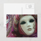 Schöne Venedig-Maske Postkarte (Vorne/Hinten)