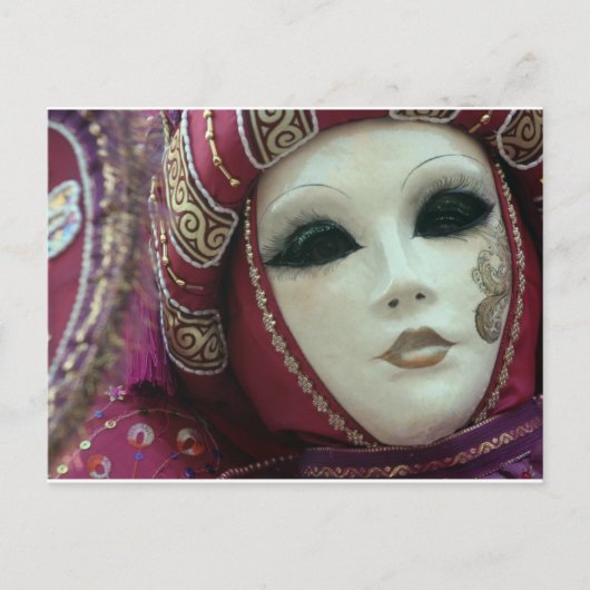 Schöne Venedig-Maske Postkarte (Vorderseite)