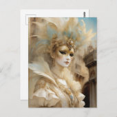 Schöne venezianische Karnevalsmaske Postkarte (Vorne/Hinten)