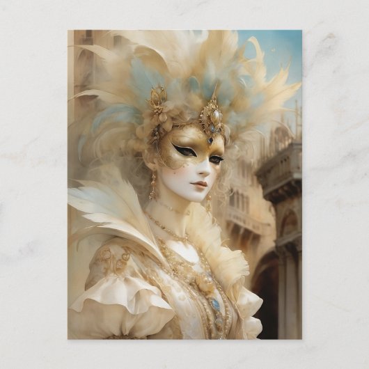 Schöne venezianische Karnevalsmaske Postkarte (Vorderseite)