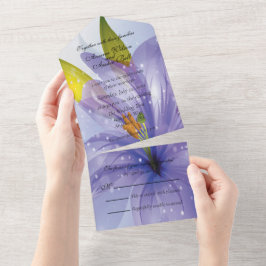 Schöne verblasste violette Lilie All-In-One All In One Einladung