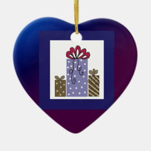 Schöne verpackte Geschenke Keramik Ornament
