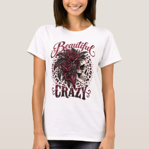 Schöne verrückte Totenkopf-Rosen-Shirt Frauen, Got T-Shirt