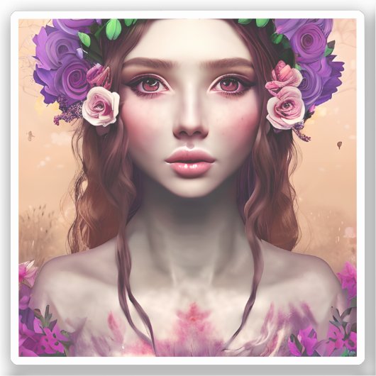 Schöne Verzauberung Fantasy AI Art Aufkleber (Vorderseite)