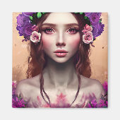 Schöne Verzauberung Fantasy AI Art Magnet (Vorne)