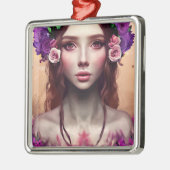 Schöne Verzauberung Fantasy AI Art Ornament Aus Metall (Links)