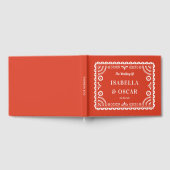 Schöne Verziert Papel Picado Rote Hochzeit Gästebuch (Voll)