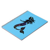 Schöne Verzierte Meerjungfrau-Silhouette Notizblock (Linke Seite)