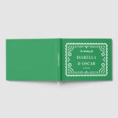 Schöne Verzierte Papel Picado Grüne Hochzeit Gästebuch (Voll)