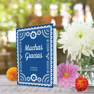 Schöne Verzierte Papel Picado Hochzeit Dankeskarte