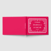 Schöne Verzierte Papel Picado Hot Pink Wedding Gästebuch (Voll)