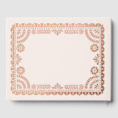 Schöne Verzierte Papel Picado Rose Goldhochzeit Gästebuch (Rückseite)