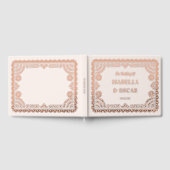 Schöne Verzierte Papel Picado Rose Goldhochzeit Gästebuch (Voll)