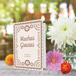 Schöne Verzierte Papel Picado Zauberhafte, neutral Dankeskarte