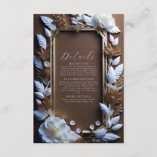 Schöne Verzierte Rose mit Details zum goldenen Akz Begleitkarte (Vorderseite)