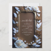 Schöne Verzierte Rose mit goldenem Akzent Das Datu Einladung (Vorderseite)