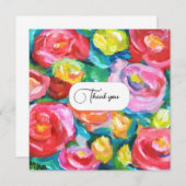 Schöne Vibranous Abstrakte Rose Blume Künstlerisch Dankeskarte (Vorne/Hinten)