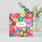 Schöne Vibranous Abstrakte Rose Blume Künstlerisch Dankeskarte (Stehend Vorderseite)