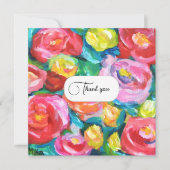 Schöne Vibranous Abstrakte Rose Blume Künstlerisch Dankeskarte (Vorderseite)