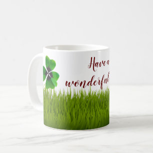 Schöne Vier-Leaf-Klee in Vivid Green Kaffeetasse